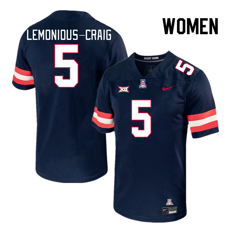 Women #5 Montana Lemonious-Craig Arizona Wildcats Big 12 Conference College Football Jerseys Stitche